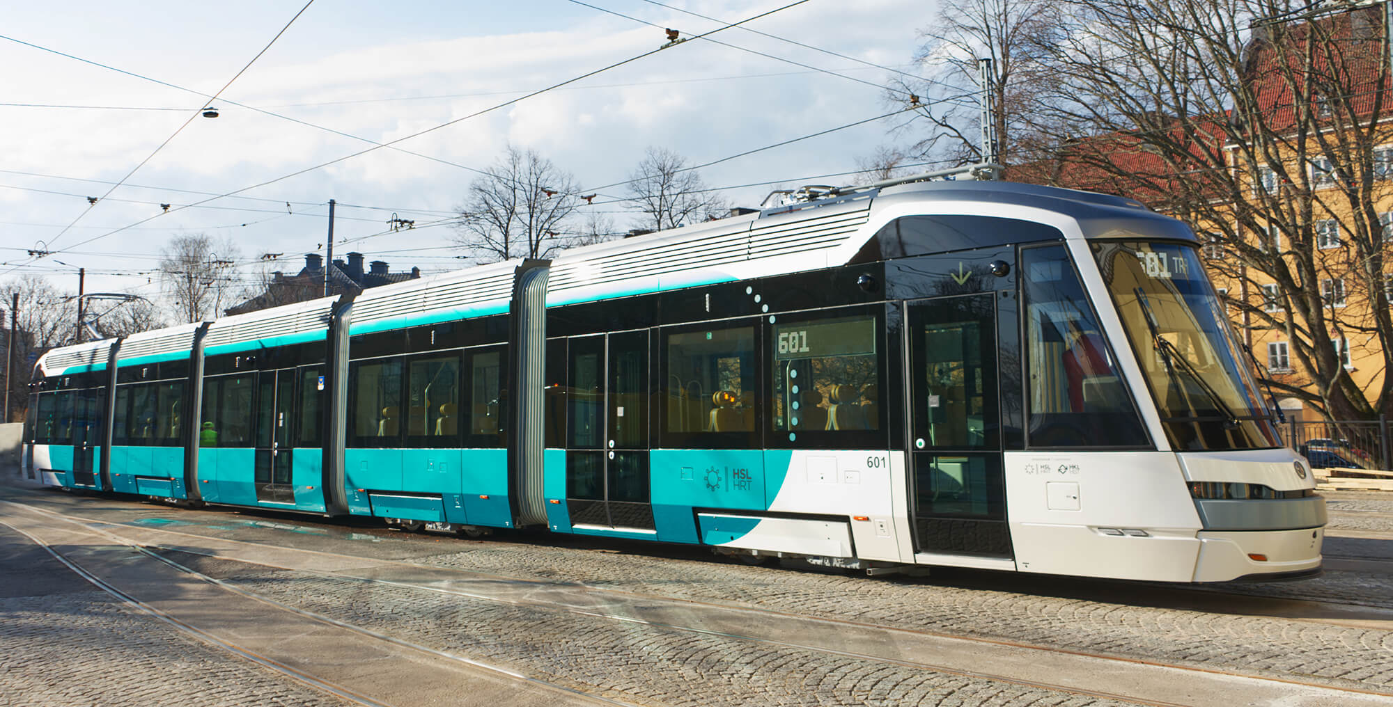 Tram in Helsinki street