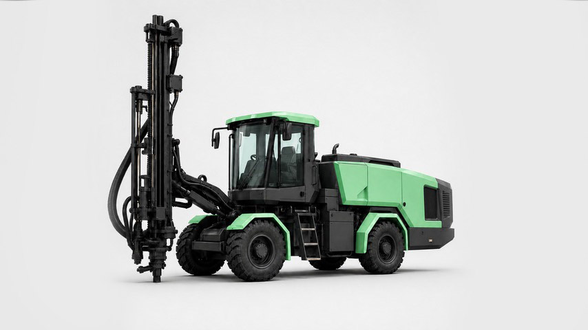 Composite cab roof, side panels, engine cover and fenders for surface drill rig and wheel loader